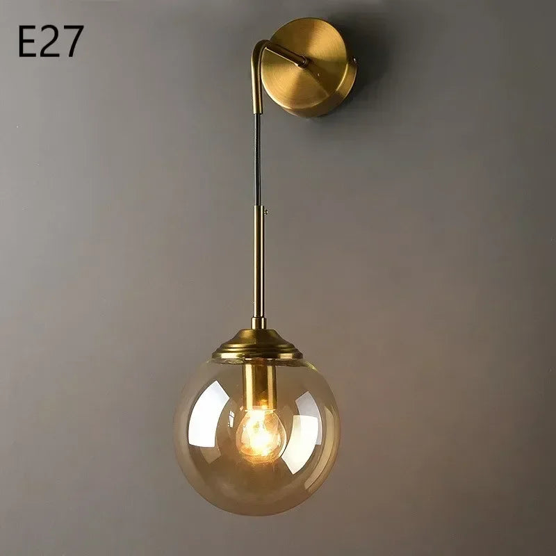 Decorbites™ Glasball-Wandlampen: Moderne nordische goldene Chrom-Beleuchtungskörper für Wohnzimmer, Küche