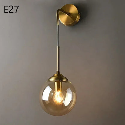 Decorbites™ Glasball-Wandlampen: Moderne nordische goldene Chrom-Beleuchtungskörper für Wohnzimmer, Küche
