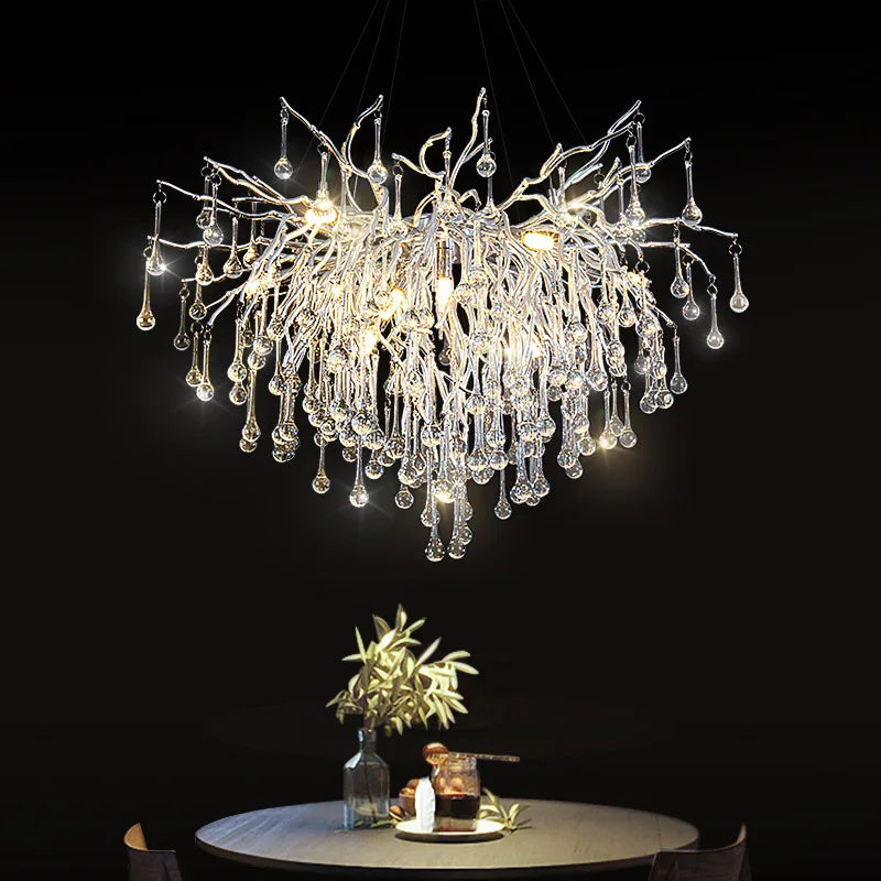 Decorbites™ Kristall-Wassertropfen-Zweige-Kronleuchter LED-Beleuchtungskörper für Halle und Wohnzimmer