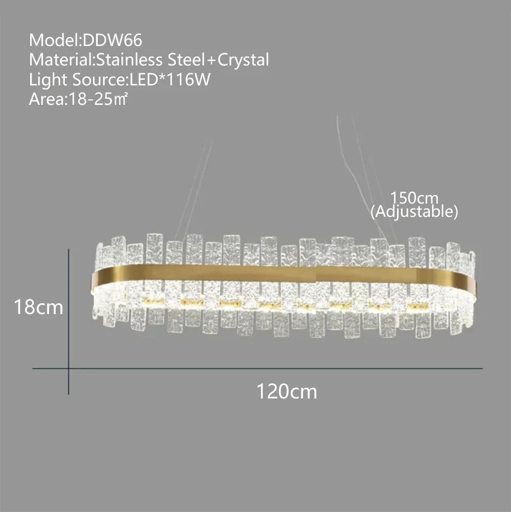Decorbites™ Kristall-LED-Kronleuchter: Gold/Schwarz Luxus-Hängeleuchte für das Zuhause