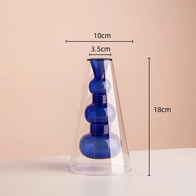 DecorBites™ Double Glazing Stained Glass Vase Hydroponic Terrarium Home Decor Floral Arrangement