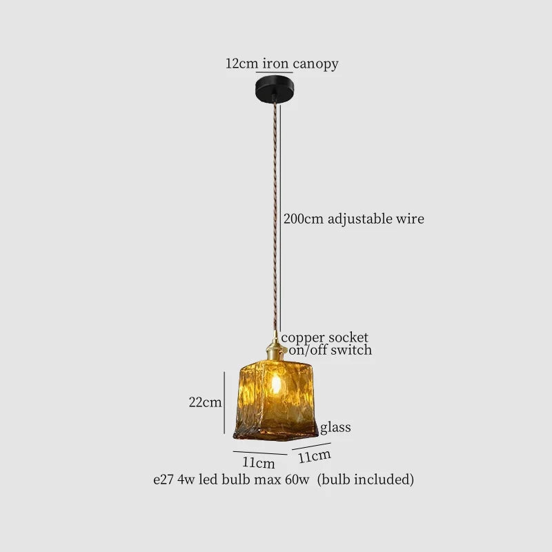 Decorbites™ LED Bernstein-Glas-Hängeleuchte – Amerikanischer Vintage-Stil für die Hausdekoration
