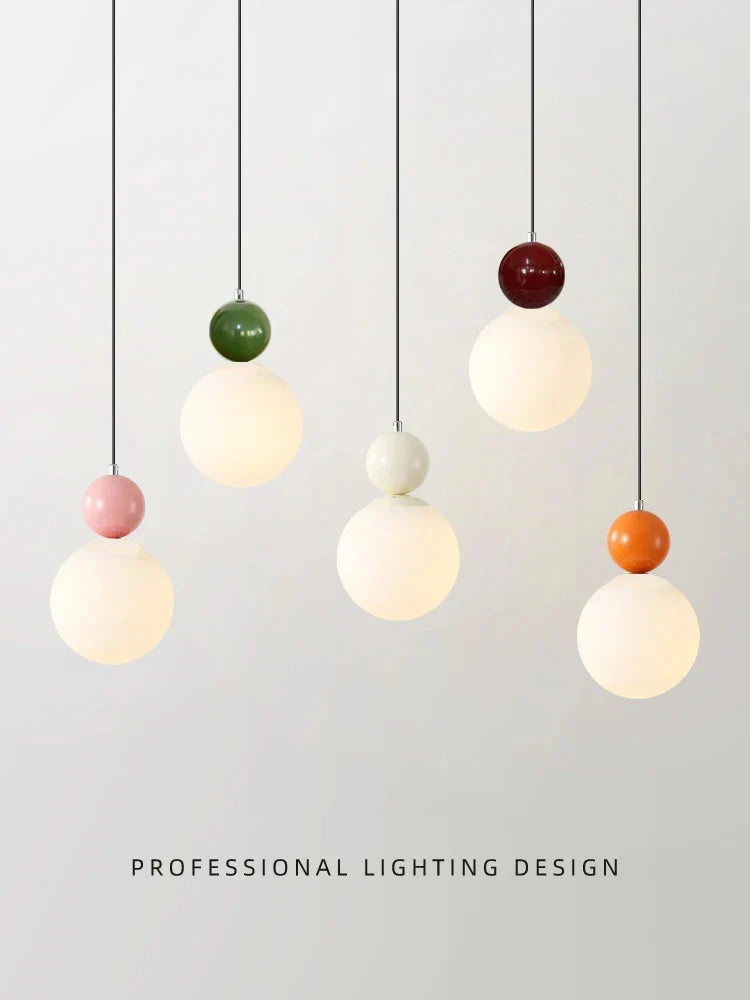 European White Glass Globe Pendant Light