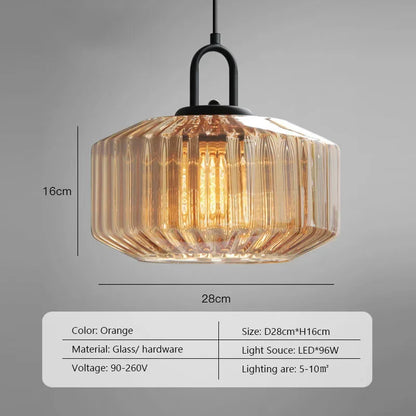 Decorbites™ Farbglas-Esszimmer-Leuchter: Retro LED-Loft-Pendant-Lampe für Schlafzimmer & Restaurant