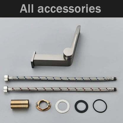 Decorbites™ Gun-Grau Beckenarmatur: Moderne deckenmontierte Spülarmatur für luxuriöse Badezimmer