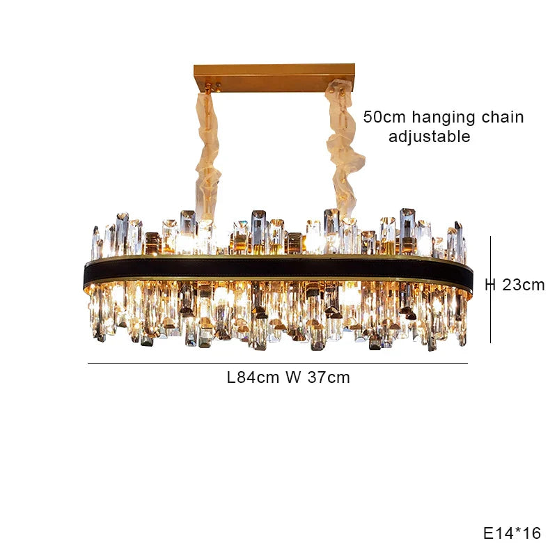 Decorbites™ Kristall-Leder-Kronleuchter | Moderne LED-Leuchter für Wohnzimmer & Esszimmer