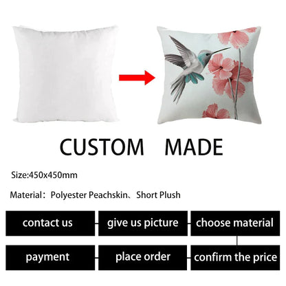 Decorbites™ Reh-Tier Kurz-Plüsch-Kissenbezug mit natürlichen Blättern und Blumen