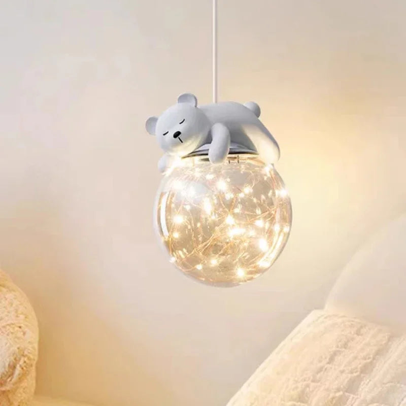 White Bear Bunny Pendant Light