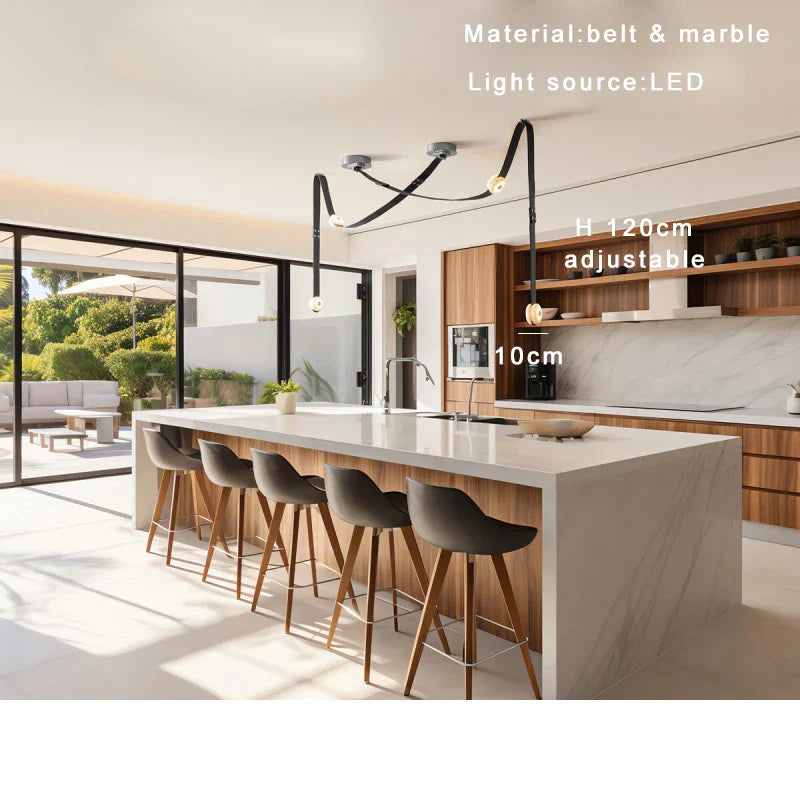 Decorbites™ Designer-Gürtel Marmoranhängerleuchten: Luxuriöse dimmbare Leuchte für Villa und Duplex