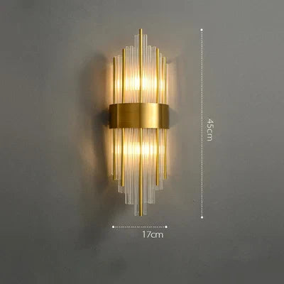 Decorbites™ Art-Deco-Edelstahl-Kristall-LED-Wandleuchte Schwarz Gold Schlafzimmer Flur