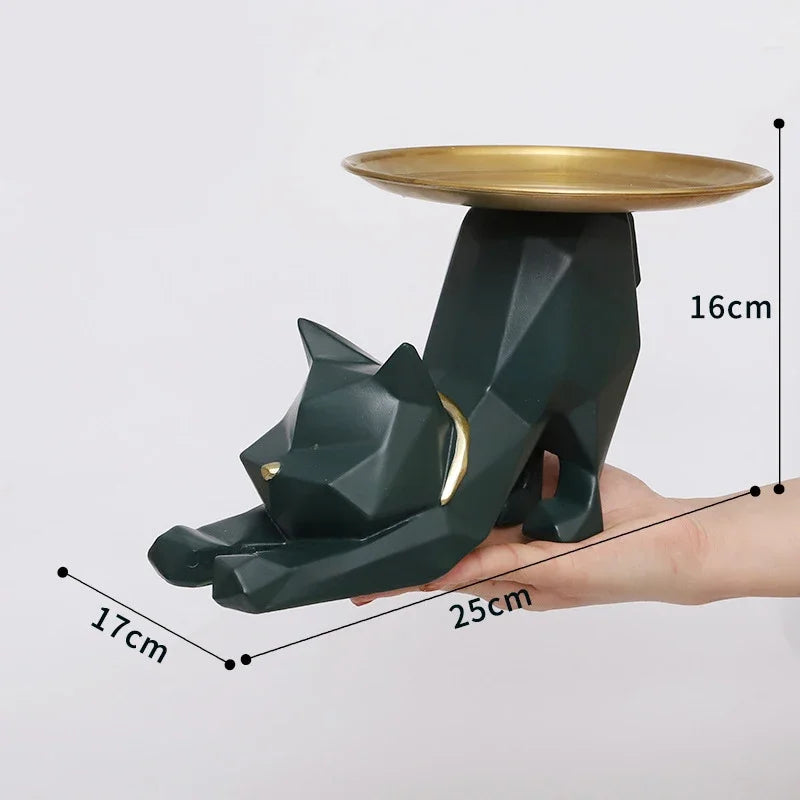 Decorbites™ Geometrische Katzen-Speicherfiguren - Nordischer Dekorationsschlüsselbehälter für den Hausflureingang