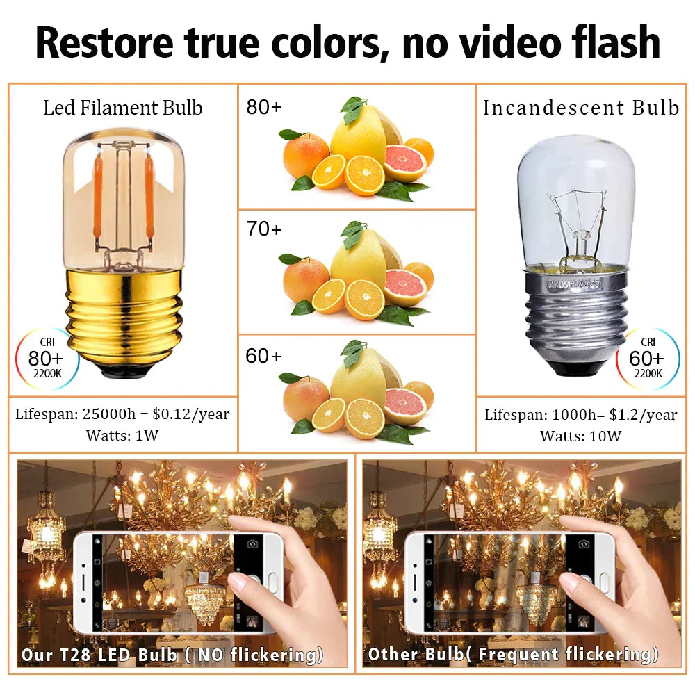 Decorbites™ Goldgetöntes LED-Röhrenlicht, 1 W, Warmweiß, dimmbar, Vintage-Stil