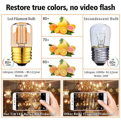 Decorbites™ Goldgetöntes LED-Röhrenlicht, 1 W, Warmweiß, dimmbar, Vintage-Stil