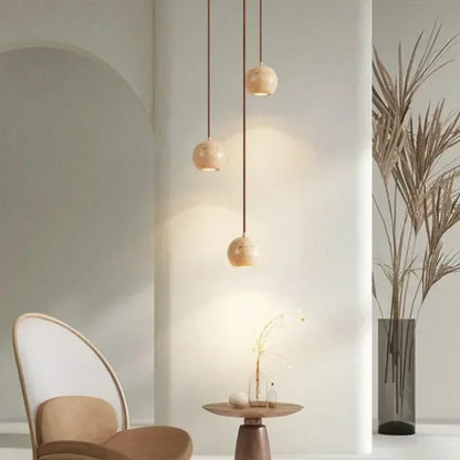 Decorbites™ Elegante Wabi-Sabi-Travertin-Pendantleuchte für Esstisch & Kücheninsel