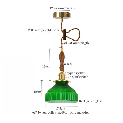Decorbites™ Grüne Wellenglas-Hängeleuchte: Modernes Minimalismus für Wohnzimmer, Schlafzimmer, Café
