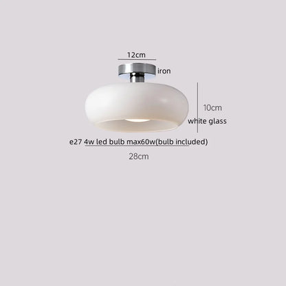 Decorbites™ Baumwoll-Form LED-Deckenleuchte – Creme. Nordischer Stil, Flur Balkon Veranda Licht.