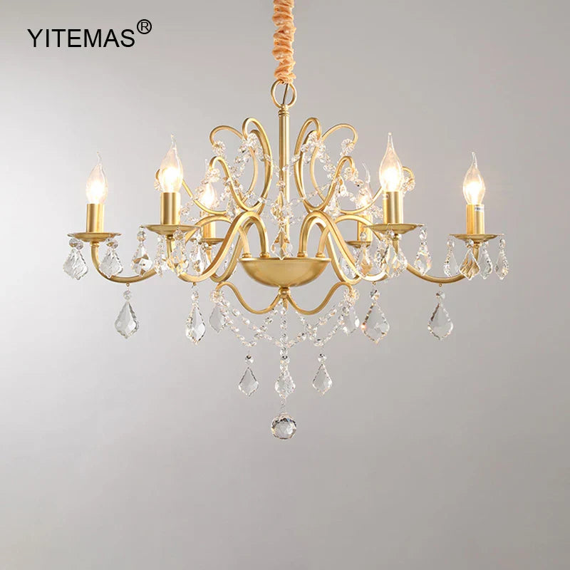 Gold Crystal Shade Chandelier
