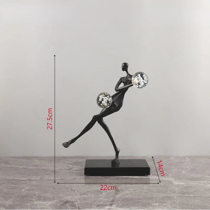 Decorbites™ Goldener Mann Tanzende Kristallkugel Akrobatik-Skulptur-Figur zur Heimdekoration