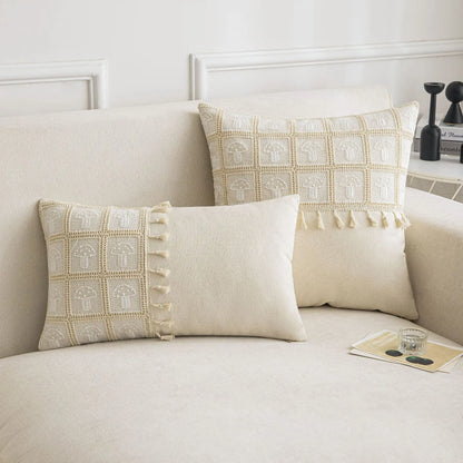 DecorBites™ Geometric Checker Cushion Cover: Nordic Style Decorative Throw Pillow Cover