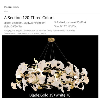 Decorbites™ Ginkgo Biloba Kronleuchter: Elegantes Duplex Wohnzimmer Hotel-Lobby-Pendant-Licht