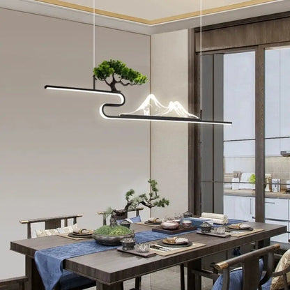 Decorbites™ Acryl-Berggipfel-Hängeleuchten für chinesisches Wohnzimmer, Arbeitszimmer, Zen-Restaurant