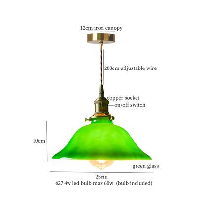 DecorBites™ Cream Glass Copper LED Pendant Lamp for Kitchen Bedroom Living Room