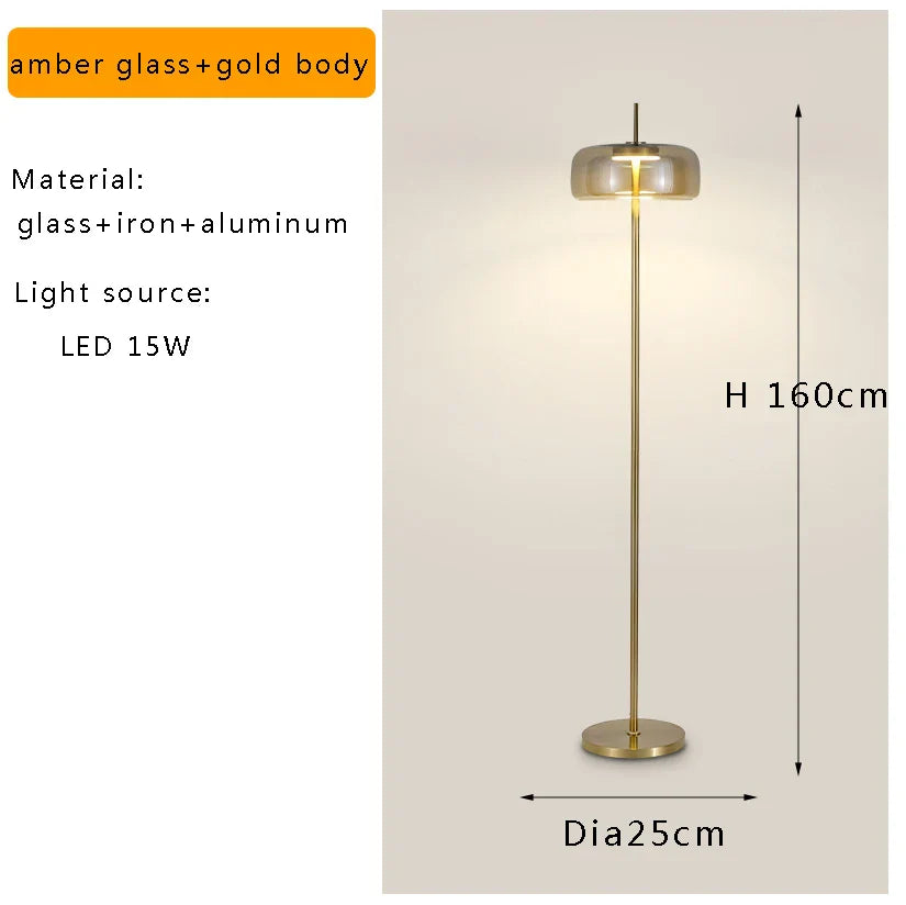 DecorBites™ Glass LED Floor Lamp Modern Luxury Home Decor Living Room Lighting