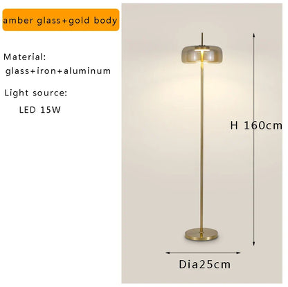 DecorBites™ Glass LED Floor Lamp Modern Luxury Home Decor Living Room Lighting