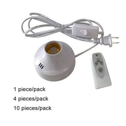 DecorBites™ E27 LED Lamp Base with Timer, Wireless Screw Socket for Home Bedroom