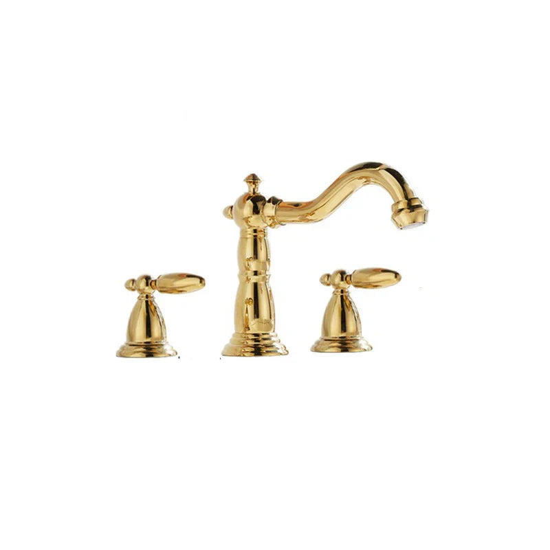 Gold Widespread Bathroom Faucet