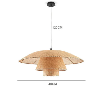 DecorBites™ Japanese Wicker Petal Chandelier for Tea House Dining, Parlor, Restaurant