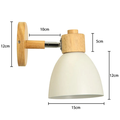 DecorBites™ LED Wood Wall Sconce Modern E27 Base Fixture for Aisle Lighting