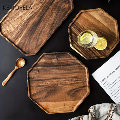 Decorbites™ Kreative Platte aus Akazienholz - Vielseitiges rechteckiges achteckiges Tablett