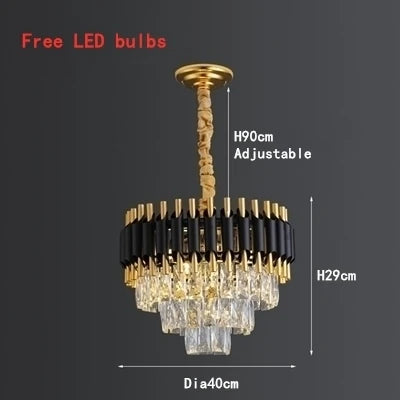 Decorbites™ Kristall-LED-Hängeleuchter, Luxus-Schwarze Beleuchtung für Schlafzimmer, Wohnzimmer, Esszimmer