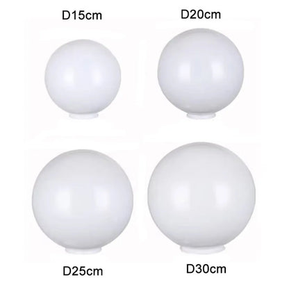 DecorBites™ Acrylic Round Globe Lamp Shade for Outdoor Post Pillar Lawn Lighting