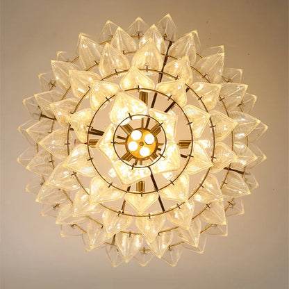 Decorbites™ Blatt-Glas-Kronleuchter - Nordischer Stil Lichtluxus-Hängeleuchte
