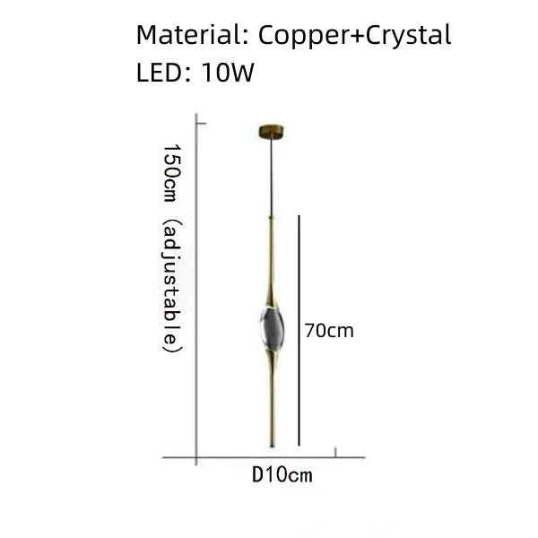 DecorBites™ Crystal Wall Sconce Copper Body Light for Bedside, Stair, Foyer, Dining Room