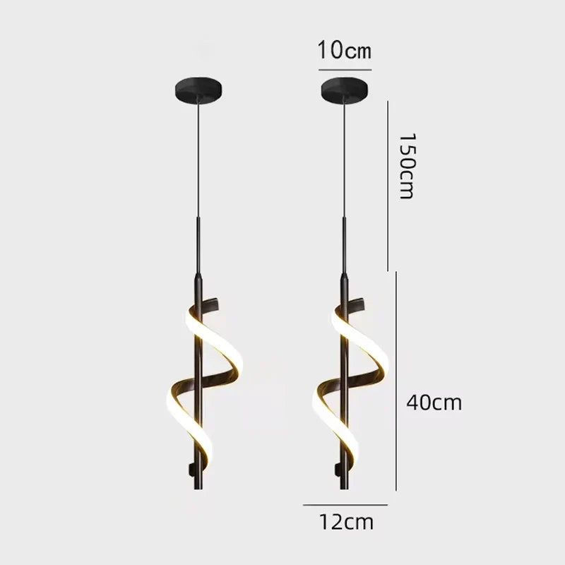 Modern Copper Pendant Light in Black and Gold