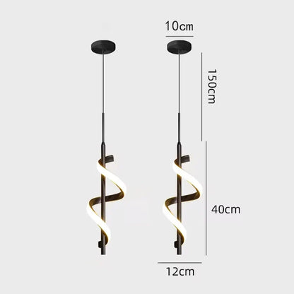 Modern Copper Pendant Light in Black and Gold