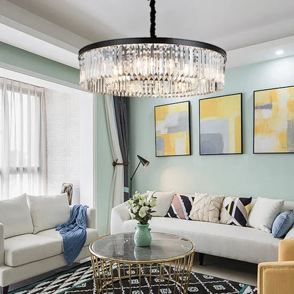 Contemporary Crystal Chain Pendant Light
