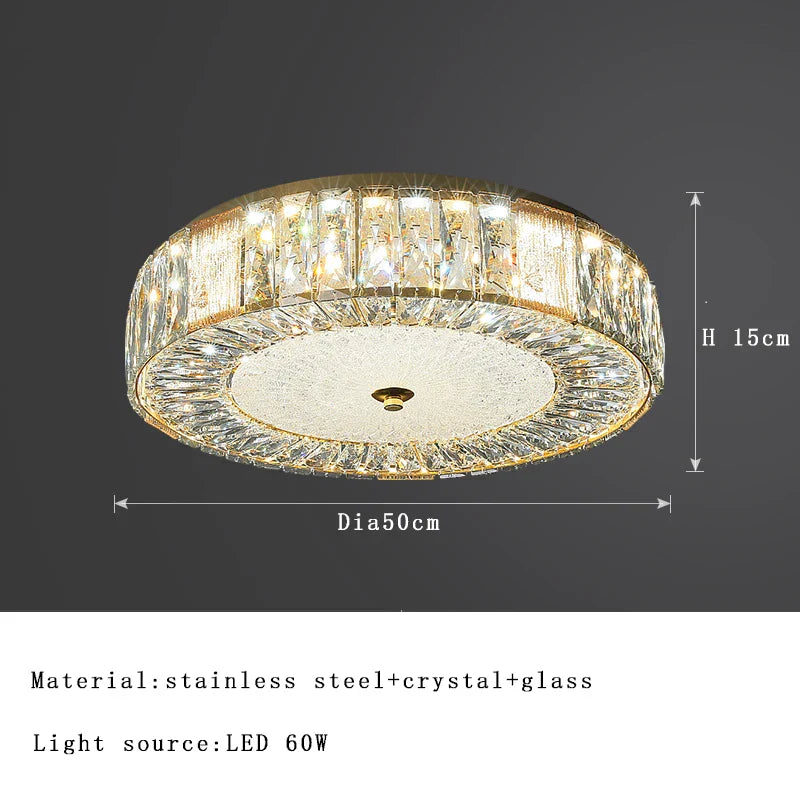 Gold Crystal Glass Ceiling Light