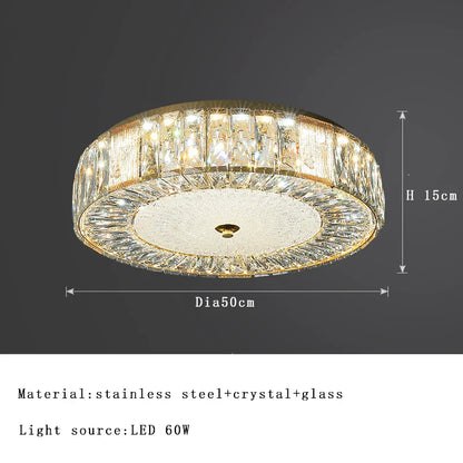 DecorBites™ Crystal Glass Ceiling Light for Bedroom & Living Room, Low Ceiling Chandelier