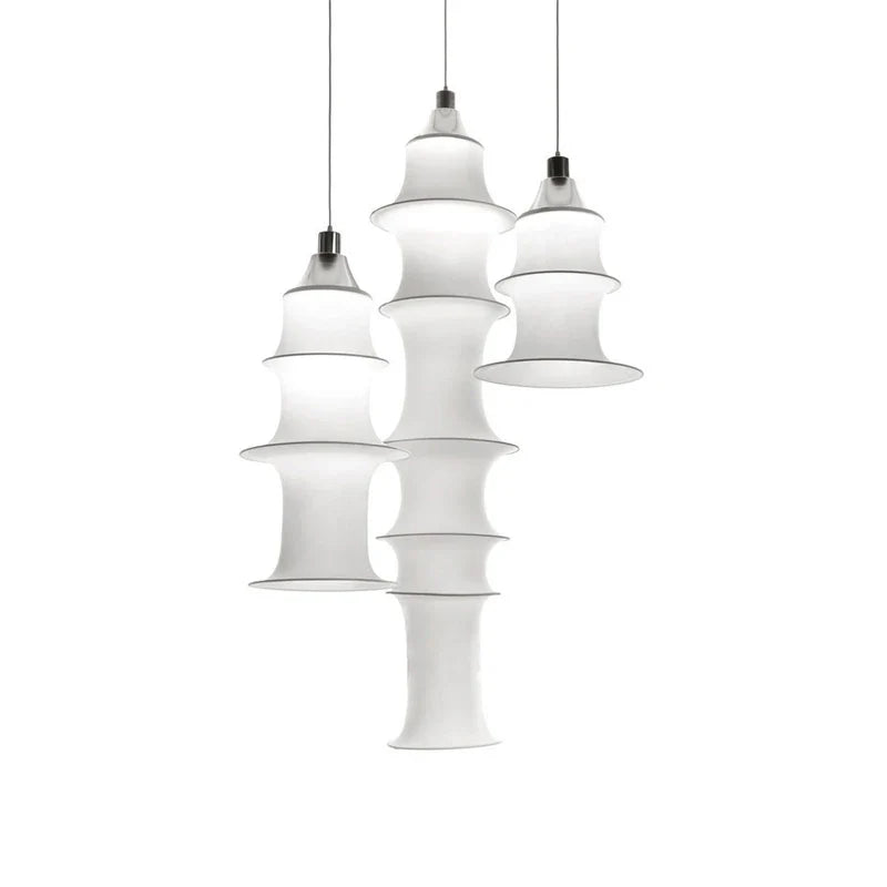 Nordic Wabi-Sabi White Silk Pendant Light