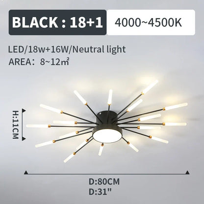 Decorbites™ LED-Feuerwerk-Anhängerlampen – Moderne Kronleuchterbeleuchtung für Wohnzimmer und Schlafzimmer