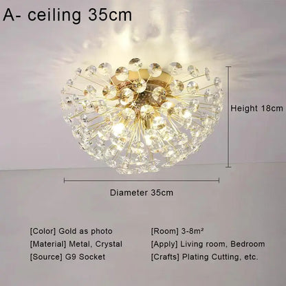 DecorBites™ Crystal LED Ceiling Pendant Chandelier for Home Decoration and Lighting