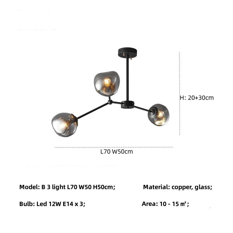Decorbites™ Graue Lava-Glas-Hängeleuchte LED-Pendellampe Modernes Nordisches Design