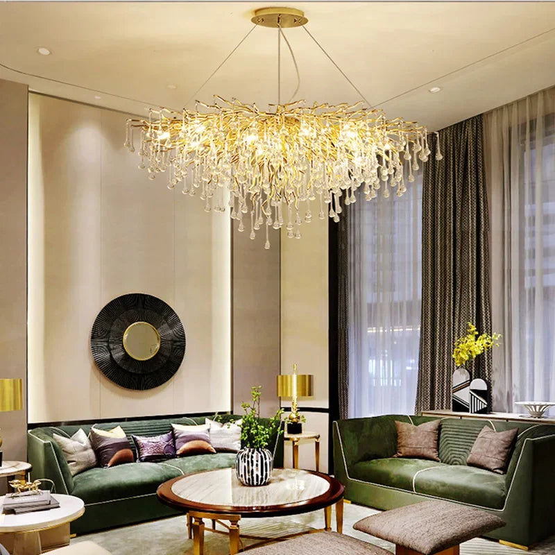 DecorBites™ Crystal Branch Chandelier LED Ceiling Light for Living Bedroom Décor