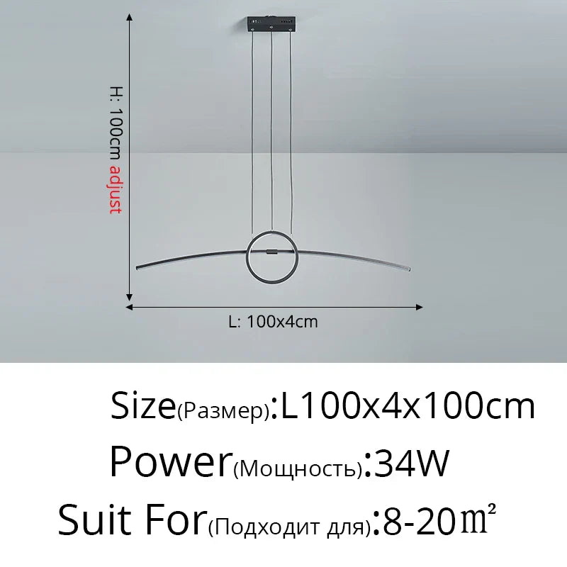 DecorBites™ LED Ceiling Chandelier: Modern Minimalist Kitchen Dining Table Lighting