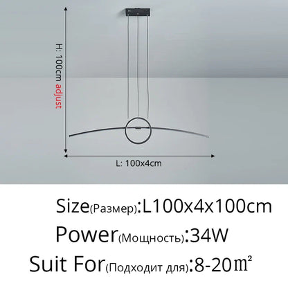 DecorBites™ LED Ceiling Chandelier: Modern Minimalist Kitchen Dining Table Lighting