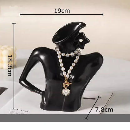 Decorbites™ Elegante Damen-Keramik-Vasenfigur Blumentopf Schreibtischdekoration Raumdekoration